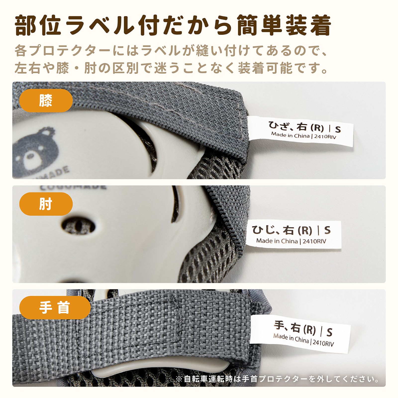 部位ラベル付だから簡単装着