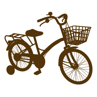 補助輪付きの子供用自転車